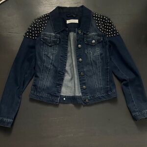 Dark Blue Studded Jean Jacket
